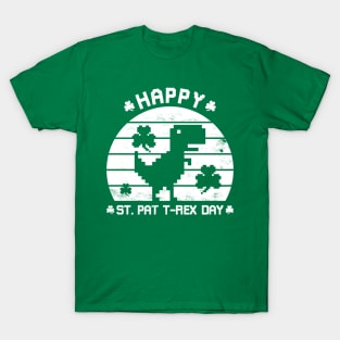 Happy St Patrex Day - St. Patrick's Day Dino (White Distressed) T-Shirt